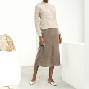 Velvet Midi Slip Skirt